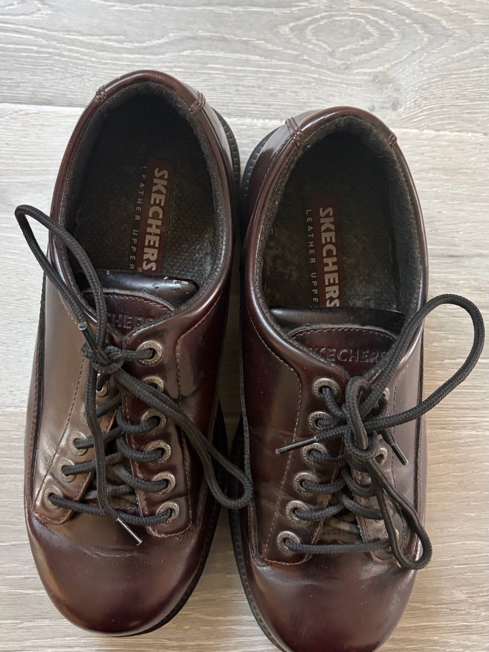 Skechers Brown Leather Lace Up Oxford Casual Dress Shoe Men's Size 12